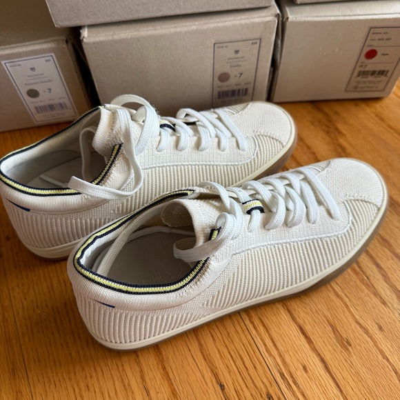 Rothy's Lace-Up Sneakers in Vanilla - Picture 3 of 9